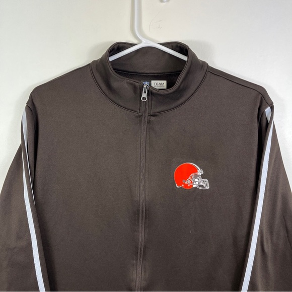 NFL Cleveland Browns Light Weight Track Jacket Brown Zip Front  Sz M - Picture 3 of 10